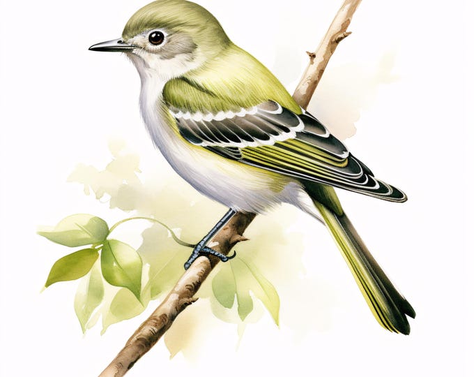 Vireo Bird Clipart, Songbird Images, 10 Watercolor Clip Art, Printable JPGs, Instant Download, Commercial Use, Paper Craft