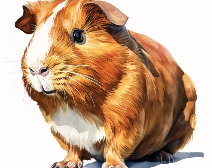 Guinea Pig Clipart, Cute Pet Images, 10 Watercolor Clip Art, Printable JPGs, Instant Download, Commercial Use, Paper craft