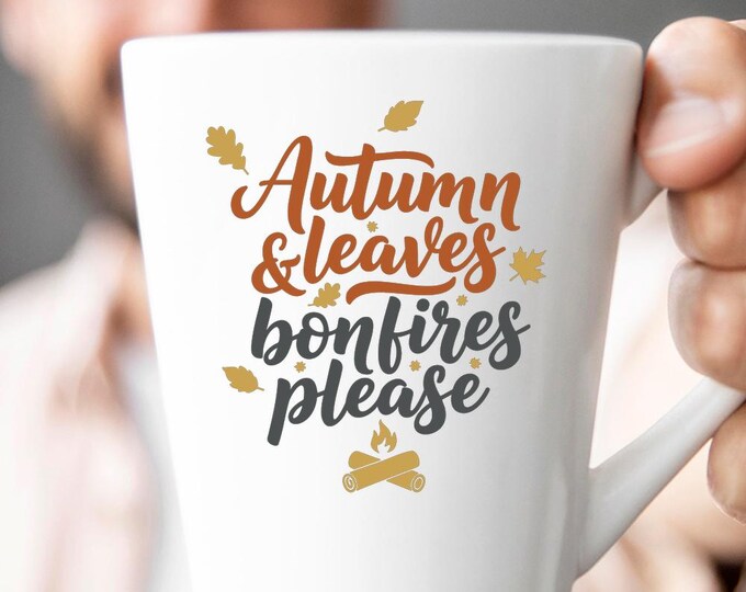 Autumn Leaves Bonfires Please SVG, Fall Quote DXF PNG Cut File, Cozy Autumn T-Shirt Print Design for Cricut Silhouette