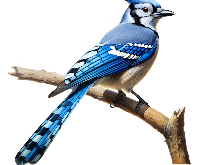 Blue Jay Clipart, Bluejay Bird Images, 10 Watercolor Clip Art, Printable JPGs, Instant Download, Commercial Use, Paper craft