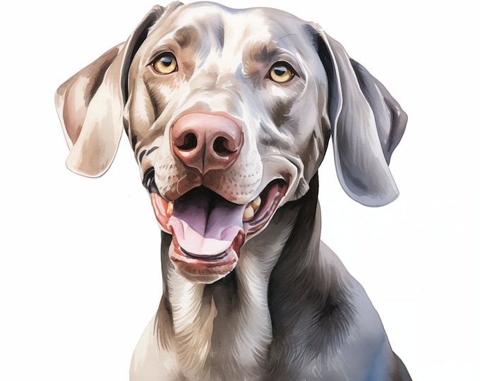 Weimaraner Clipart, Weimaraner Dog Images, 10 Watercolor Clip Art, Printable JPGs, Instant Download, Commercial Use, Paper craft
