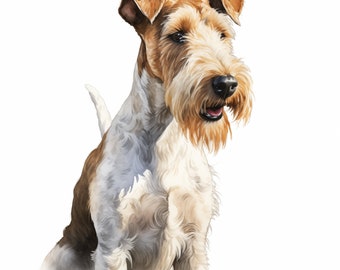水彩画ワイヤーフォックステリアのクリップアート：犬種の画像10