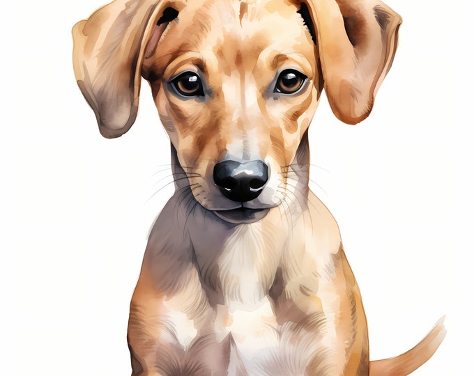 Sloughi Dog Clipart, Puppy Dog Images, 10 Watercolor Clip Art, Printable JPGs, Instant Download, Commercial Use, Paper craft