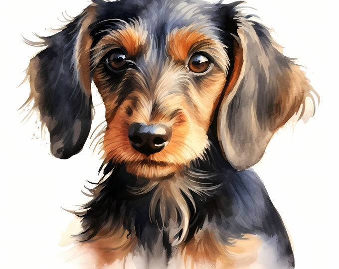 Dachshund Clipart, Puppy Dog Images, 10 Watercolor Clip Art, Printable JPGs, Instant Download, Commercial Use, Paper craft