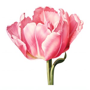 Pink Tulip Clipart, Tulip Flower Images, 10 Watercolor Clip Art, Printable JPGs, Instant Download, Commercial Use, Paper craft