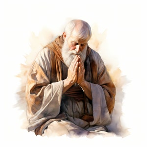 Man betende Clipart, Gebet, Priester Bilder, 10 Aquarell Clip Art, druckbare JPGs, Sofort Download, Kommerzielle Nutzung, Papiermodell