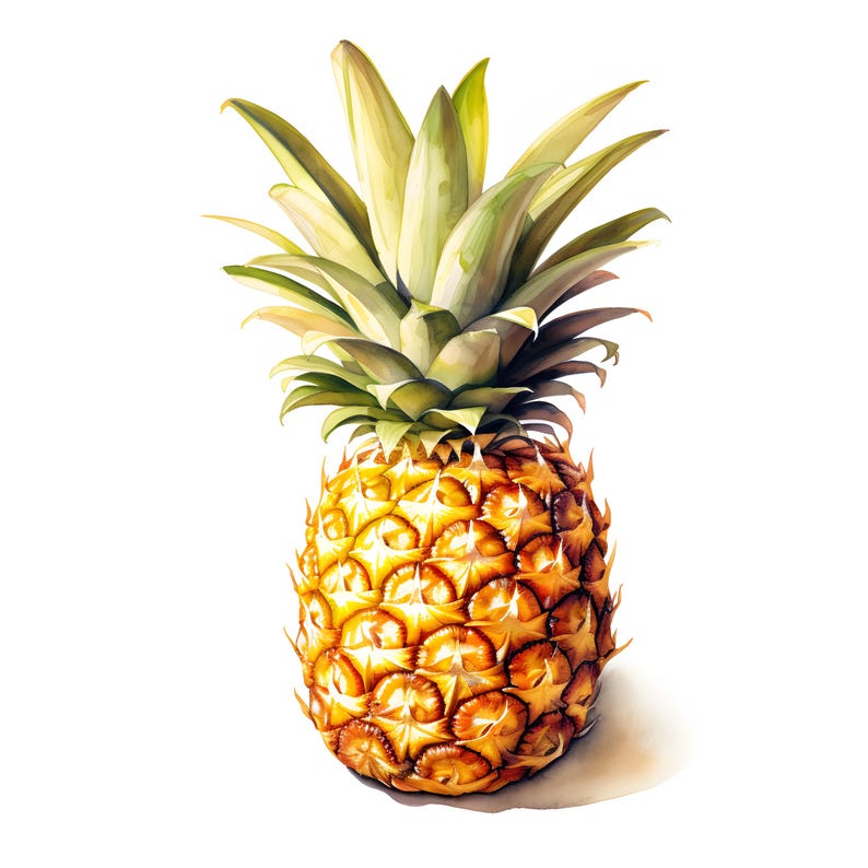 Clipart de piña en acuarela: 10 imágenes de frutas imprimibles (JPG ...