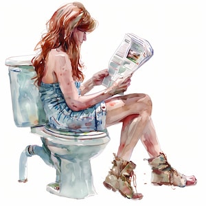 Imágenes de niña, imágenes de mujer en el baño, 10 imágenes prediseñadas de acuarela, archivos JPG imprimibles, descarga instantánea, uso comercial, manualidades de papel