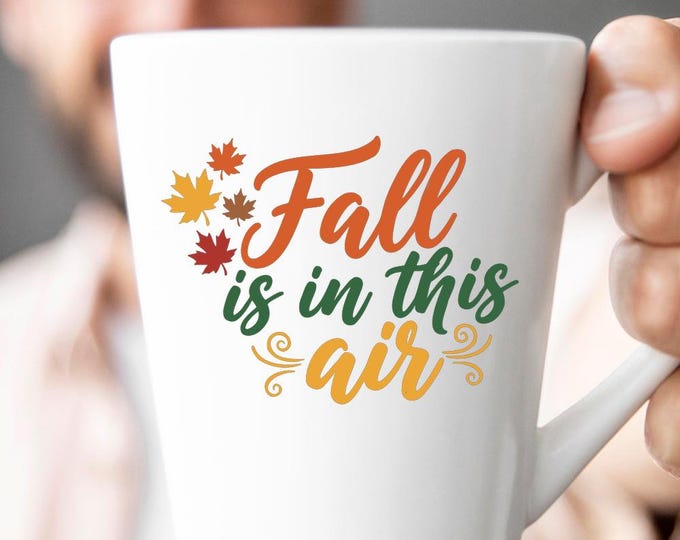 Fall Is in This Air SVG, Autumn Quote T-Shirt Print, Fall Leaves DXF PNG Cozy Season Design for Cricut Silhouette