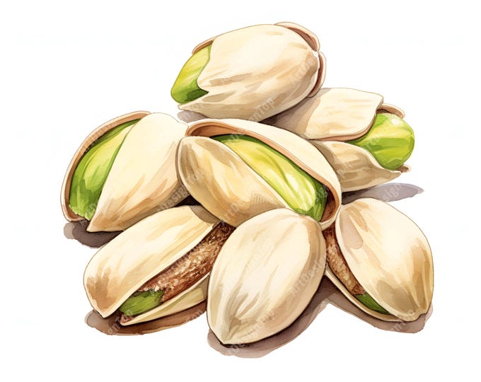 Pistachios Clipart, Pistachio Nuts Images, 10 Watercolor Clip Art, Printable JPGs, Instant Download, Commercial Use, Paper craft