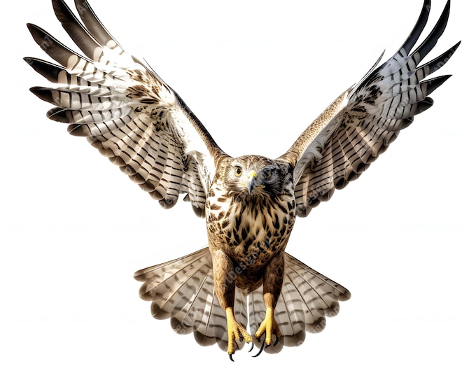 Flying Hawk Clipart, Hawk Images, 10 Watercolor Clip Art, Printable JPGs, Instant Download, Commercial Use, Paper craft