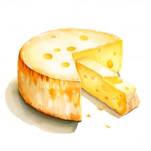 Clipart fromage, images de fromage savoureux, 10 cliparts aquarelle, fichiers JPG imprimables, téléchargement immédiat, usage commercial, créations en papier