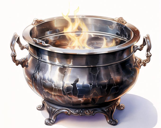 Magic Cauldron Clipart, Witch Potion Images, 10 Watercolor Clip Art, Printable JPGs, Instant Download, Commercial Use, Paper craft