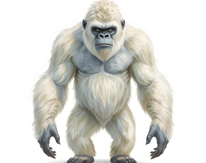 Yeti Clipart, Snow Monster Images, 10 Watercolor Clip Art, Printable JPGs, Instant Download, Commercial Use, Paper Craft