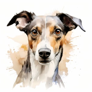 Clipart lévrier, images de chiot chien, 10 cliparts aquarelle, fichiers JPG imprimables, téléchargement immédiat, usage commercial, créations en papier