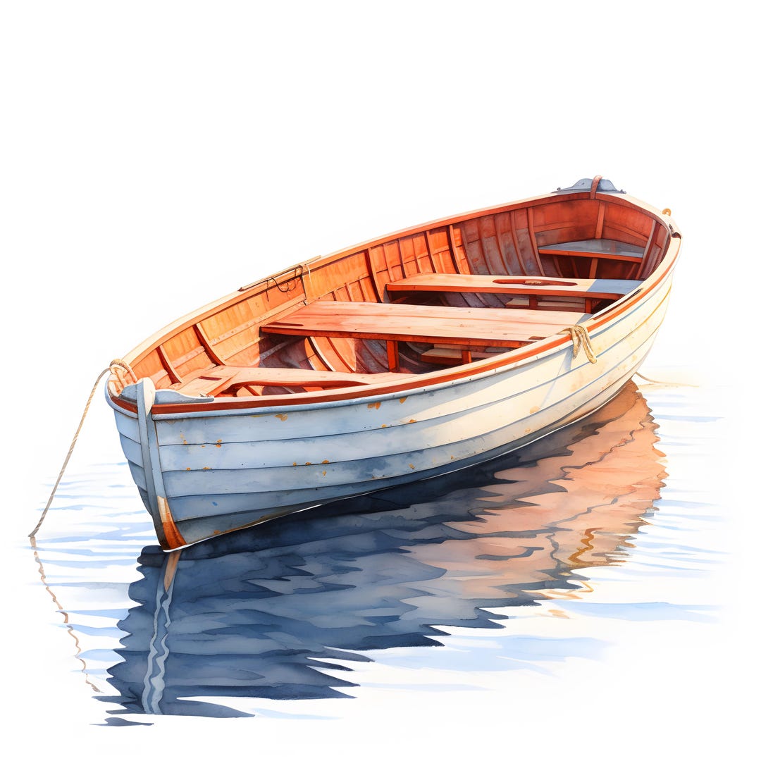 Boat Clipart, Lake Boats Images, 10 Watercolor Clip Art, Printable Jpgs ...