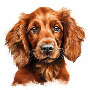 Irish Setter Dog Clipart, Puppy Dog Images, 10 Watercolor Clip Art, Printable JPGs, Instant Download, Commercial Use, Paper craft