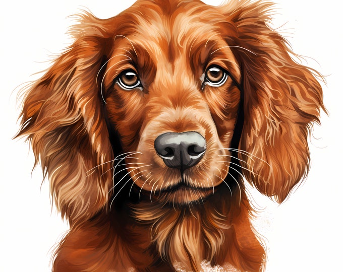 Irish Setter Dog Clipart, Puppy Dog Images, 10 Watercolor Clip Art, Printable JPGs, Instant Download, Commercial Use, Paper craft