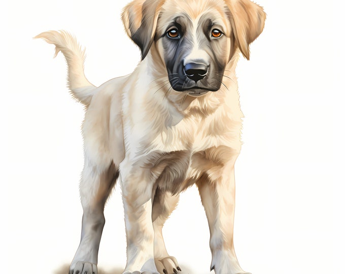 Kangal Shepherd Dog Clipart, Puppy Dog Images, 10 Watercolor Clip Art, Printable JPGs, Instant Download, Commercial Use, Paper craft