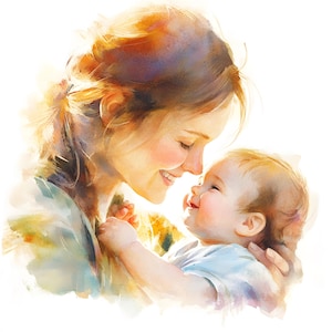 Mutterschaft Clipart, Muttertag Bilder, 10 Aquarell Clip Art, druckbare JPGs, Sofort Download, kommerzielle Nutzung, Papiermodell