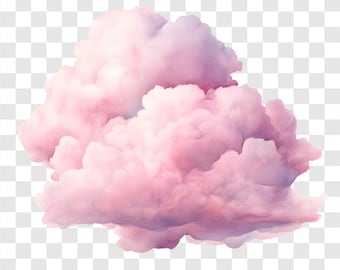 10 PNG Pink Clouds, Clouds Clipart, Watercolor Clip Art, Instant Download, Commercial Use, Paper craft