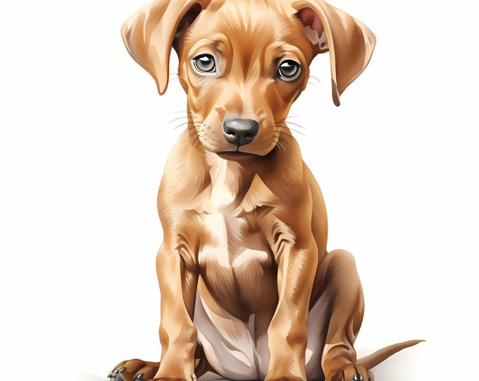 Azawakh Dog Clipart, Puppy Dog Images, 10 Watercolor Clip Art, Printable JPGs, Instant Download, Commercial Use, Paper craft
