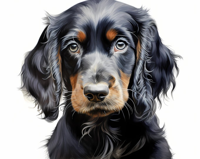 Gordon Setter Clipart, Puppy Dog Images, 10 Watercolor Clip Art, Printable JPGs, Instant Download, Commercial Use, Paper craft
