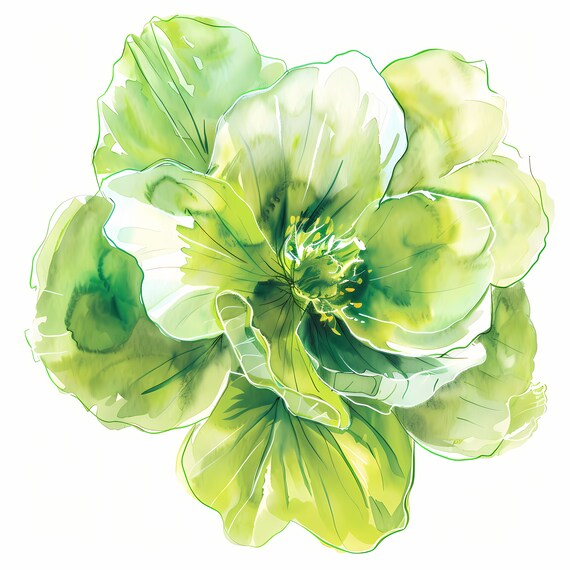油絵アート（green flower） 油絵アート（green flower） 油絵アート（green flower