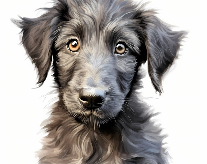 Deerhound Dog Clipart, Puppy Dog Images, 10 Watercolor Clip Art, Printable JPGs, Instant Download, Commercial Use, Paper craft