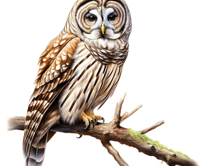 Barred Owl Clipart, Barn Owl Images, 10 Watercolor Clip Art, Printable JPGs, Instant Download, Commercial Use, Paper craft