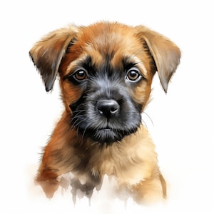Clipart border terrier, images de chiot, 10 images clipart aquarelle, fichiers JPG imprimables, téléchargement immédiat, usage commercial, créations en papier