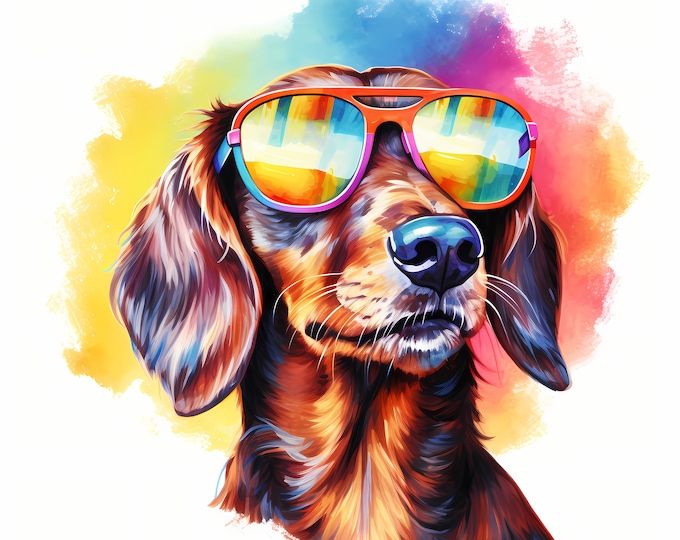 Dachshund Clipart, Cool Dog, Doxie Images, 10 Watercolor Clip Art, Printable JPGs, Instant Download, Commercial Use, Paper craft