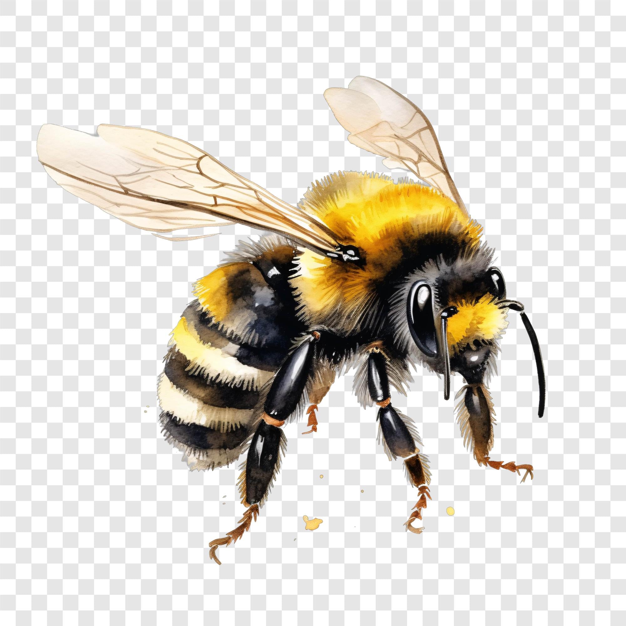 10 PNG Bumblebee Clipart, Bee Insect Images, Watercolor Clip Art ...