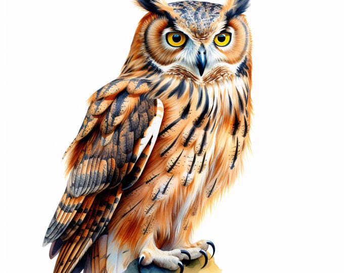 Owl Clipart, Forest Owls Images, 10 Watercolor Clip Art, Printable JPGs, Instant Download, Commercial Use, Paper Craft