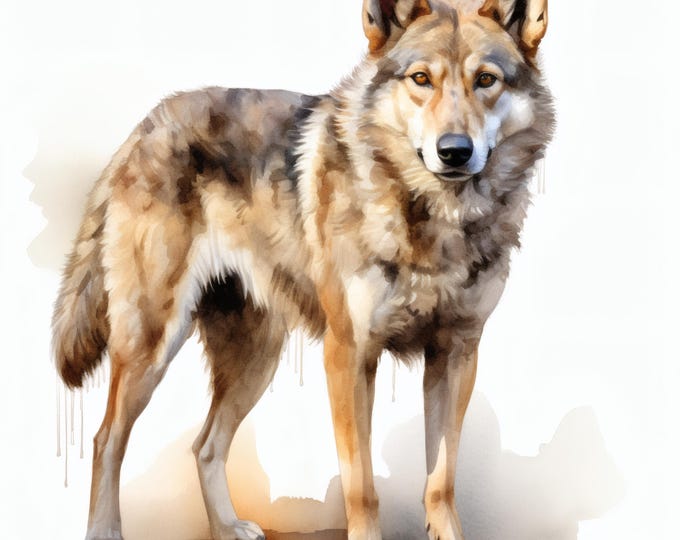 Wolfdog Clipart, Czechoslovakian Dog Portrait Images, 10 Watercolor Clip Art, Printable JPGs, Instant Download, Commercial Use, Paper craft