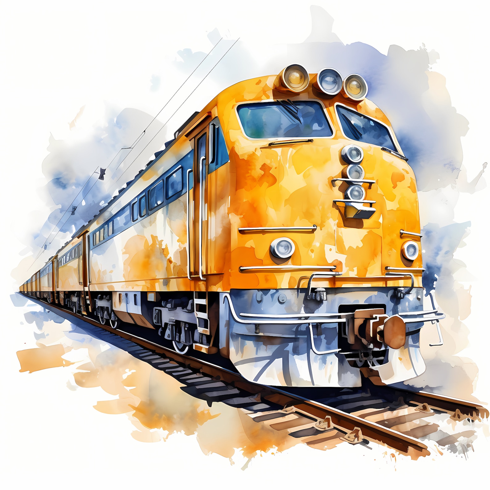 Express Train Clipart, Abandoned Train Images, 10 Watercolor Clip Art ...