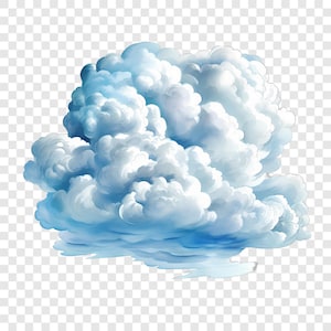 10 imágenes prediseñadas PNG de nubes esponjosas, imágenes de nubes en el cielo, fondo transparente, imágenes prediseñadas de acuarela, descarga instantánea, uso comercial.