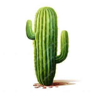 Green Cactus Clipart, Succulent Images, 10 Watercolor Clip Art, Printable JPGs, Instant Download, Commercial Use, Paper craft