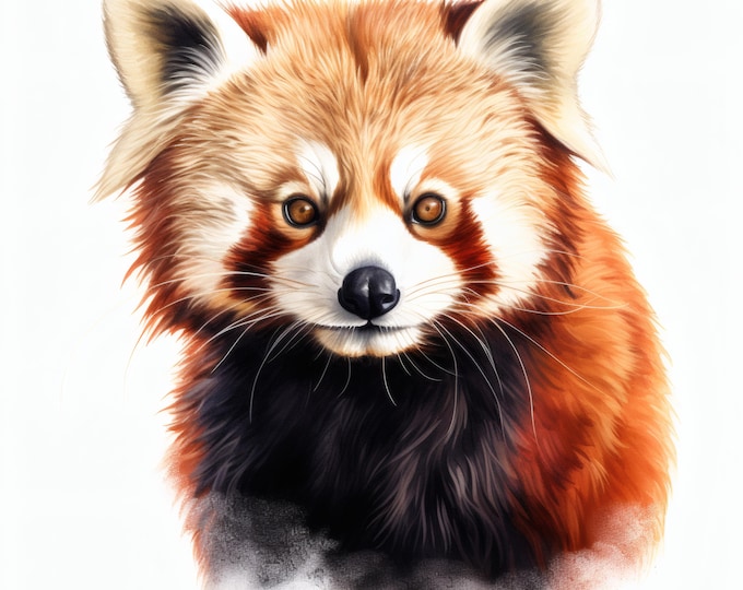 Red Panda Clipart, Cute Animal Face Images, 10 Watercolor Clip Art, Printable JPGs, Instant Download, Commercial Use, Paper craft