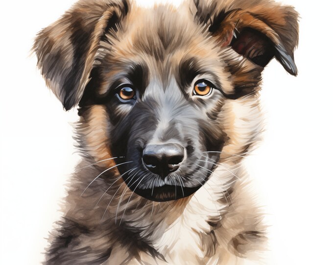Tatra Shepherd Dog Clipart, Puppy Dog Images, 10 Watercolor Clip Art, Printable JPGs, Instant Download, Commercial Use, Paper craft