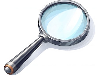 Watercolor Magnifying Glass Clipart: Loupe Images (JPGs, Commercial Use)