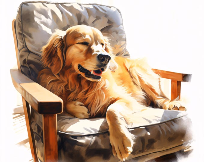 Relaxing Dog Clipart, Cozy Pet Images, 10 Watercolor Clip Art, Printable JPGs, Instant Download, Commercial Use, Paper Craft