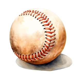 Clipart di baseball, Immagini di palle da baseball, 10 clipart ad acquerello, JPG stampabili, Download immediato, Uso commerciale, Artigianato di carta