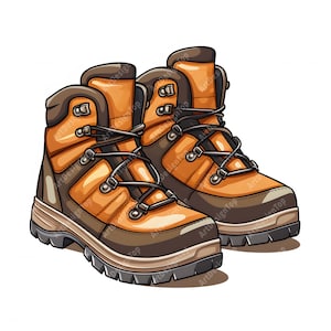 Hiking Boots Clipart, Outdoor Boots Images, 10 Watercolor Clip Art, Printable JPGs, Instant Download, Commercial Use, Paper craft
