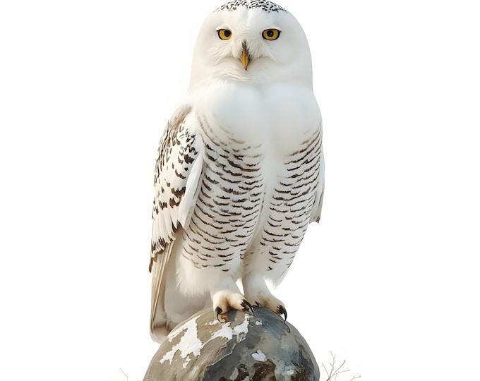 Snowy Owl Clipart, Winter Bird Images, 10 Watercolor Clip Art, Printable JPGs, Instant Download, Commercial Use, Paper Craft