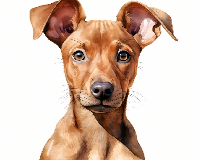10 Cirneco dell'Etna, Puppy Dog, Cirneco dell'Etna JPG, Watercolor Clipart, Printable Image, Instant Download, Wall Art, Commercial Use