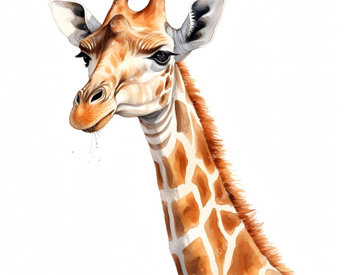 Giraffe Clipart, Giraffe Nursery Images, 10 Watercolor Clip Art, Printable JPGs, Instant Download, Commercial Use, Paper craft