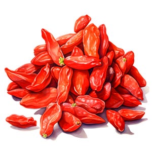 Goji Berry Clipart, Wolfberry Images, 10 Watercolor Clip Art, Printable JPGs, Instant Download, Commercial Use, Paper craft