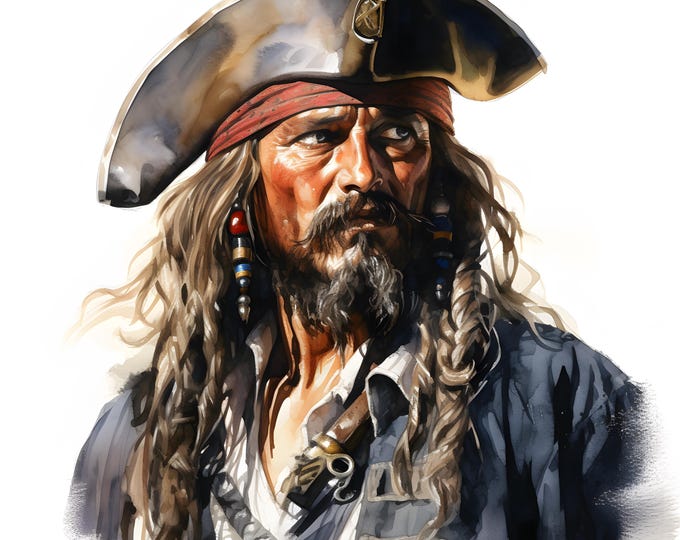Pirate Clipart, Pirates Images, 10 Watercolor Clip Art, Printable JPGs, Instant Download, Commercial Use, Paper craft
