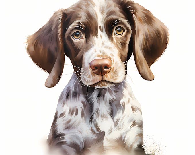 English Pointer Dog Clipart, Puppy Dog Images, 10 Watercolor Clip Art, Printable JPGs, Instant Download, Commercial Use, Paper craft
